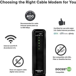 Arris SBG10 - DOCSIS® 3.0 CABLE MODEM & WI-FI® ROUTER